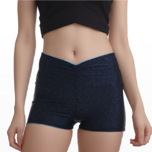 Citrus Reversible Swim Booty Shorts Size XS NWT Blue Shirred Ruched - Picture 1 of 8